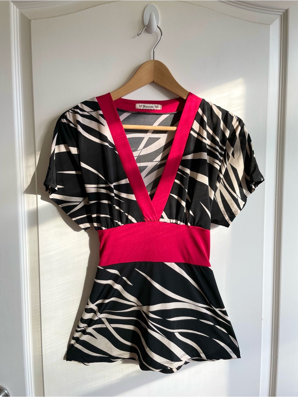 Vintage 2000s Y2K Forever21 Tie Back Babydoll Top Size L Stretch